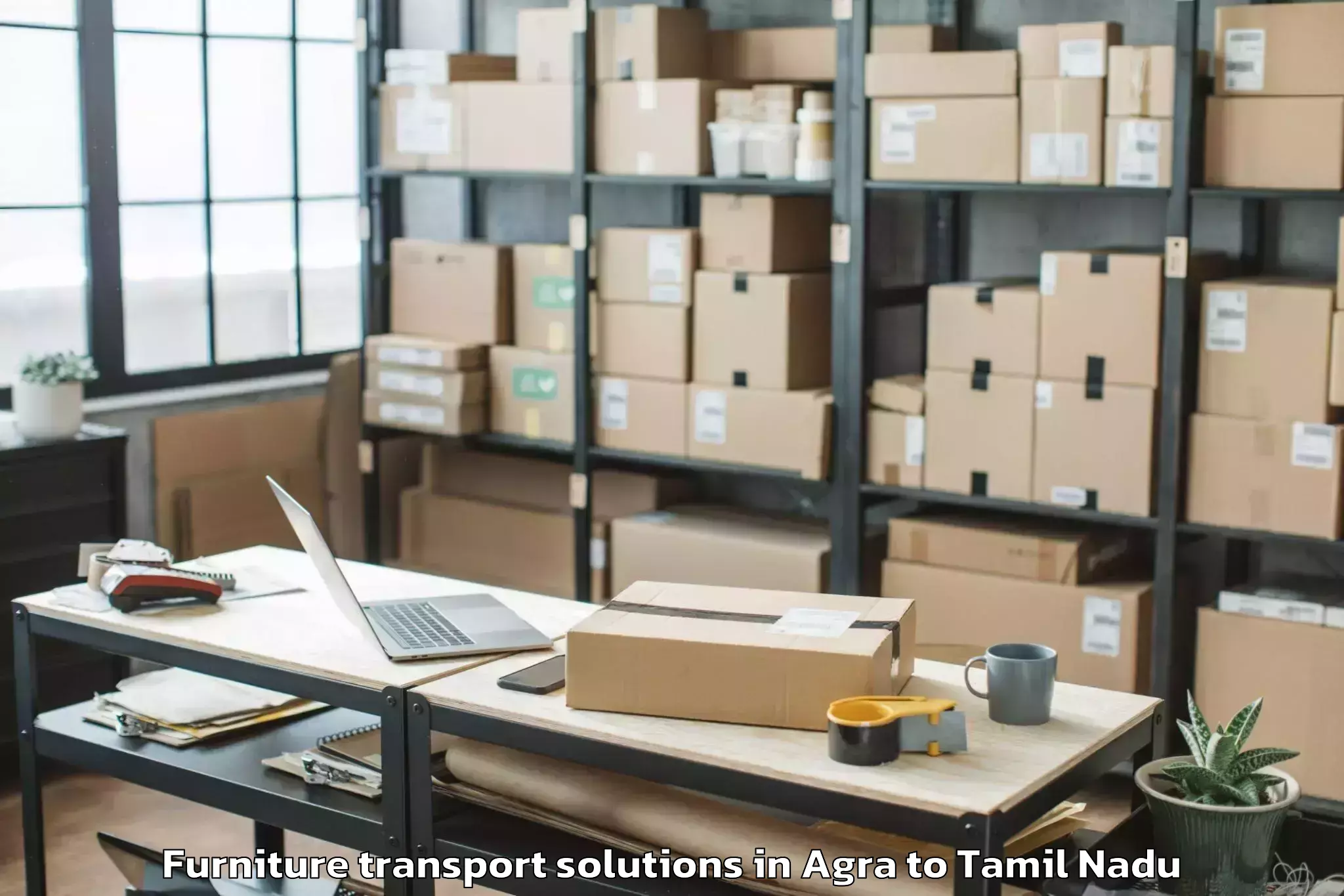 Professional Agra to Iluppur Furniture Transport Solutions